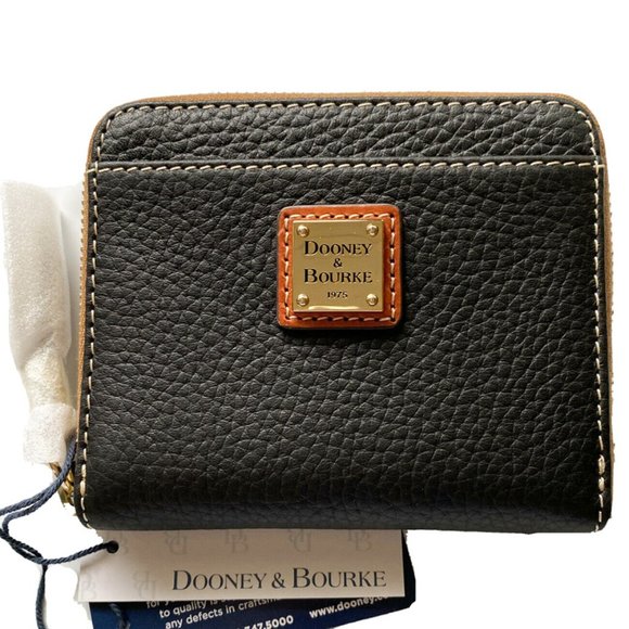 Dooney & Bourke Handbags - Dooney & Bourke Pebble Leather Small Zip Wallet